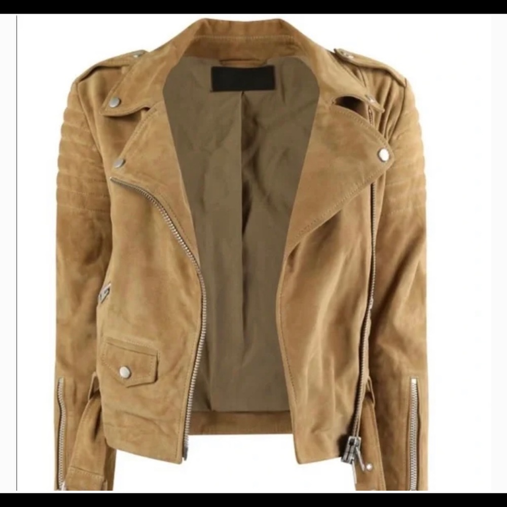 Hitchen suede leather biker jacket